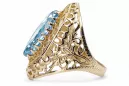 14 Karat Gelbgold Aquamarin Ring Vintage Stil vrc090y